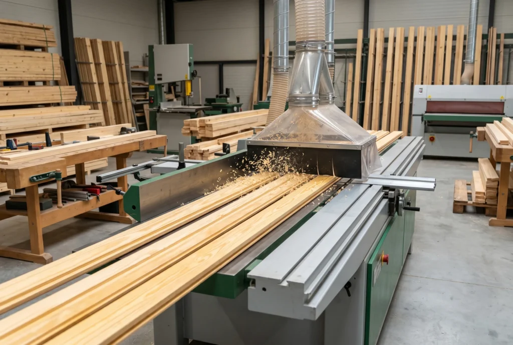 elliotti pine hout verwerking binnenkozijn gelamineerd gevingerlast profiel productie