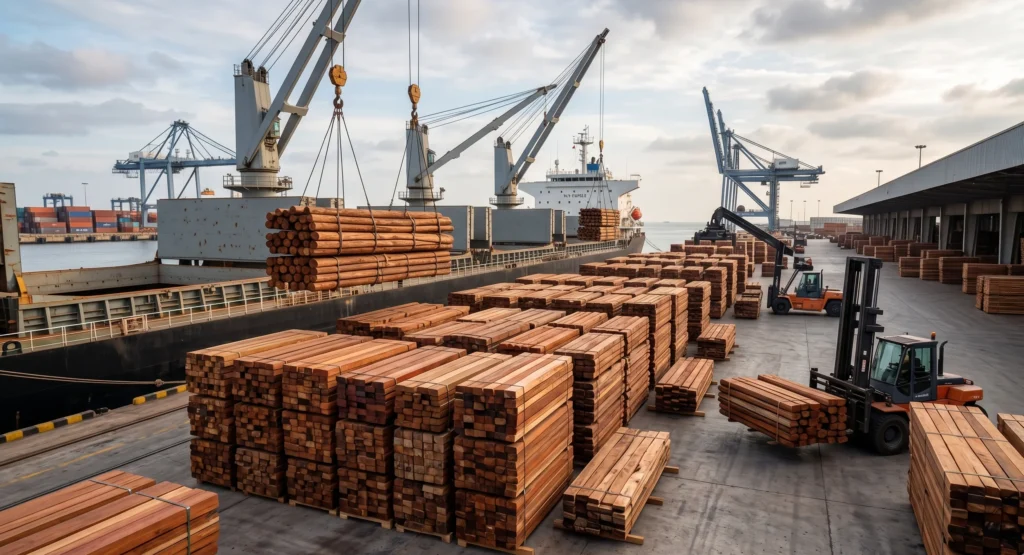 EUDR hout import haven nederland tropisch hardhout groothandel houtplex compliant