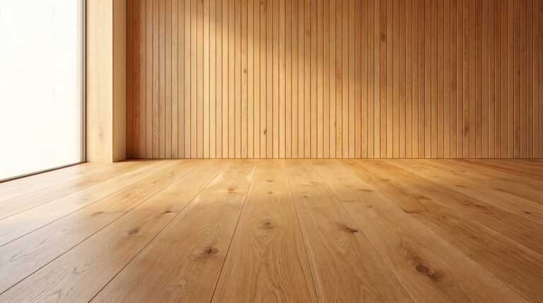eiken hout gevelbekleding en vloer in een interieur